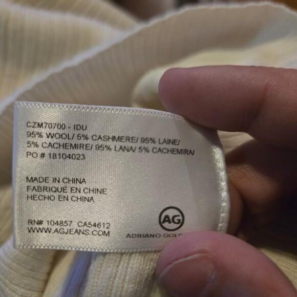 AG Adriano Goldschmied Wool Cashmere Ribbed Sweater XL - Picture 4 of 10